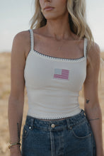 Load image into Gallery viewer, white american flag patch tank