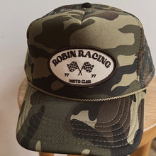 Load image into Gallery viewer, Camo Robin Racing Patch Hat
