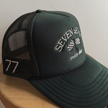 Load image into Gallery viewer, Seven Seven Moto Club Checkered Flag Green Hat
