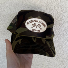 Load image into Gallery viewer, Camo Robin Racing Patch Hat

