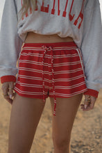 Load image into Gallery viewer, red striped lounge shorts
