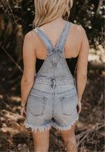 Load image into Gallery viewer, Denim Distressed Shortalls
