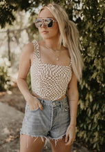 Load image into Gallery viewer, Tan Check Print Bustier Top
