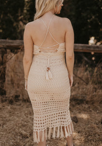 Taupe Crochet Skirt Set