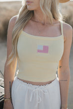 Load image into Gallery viewer, yellow american flag patch tank top
