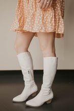 Load image into Gallery viewer, White Tall Faux Leather Boots
