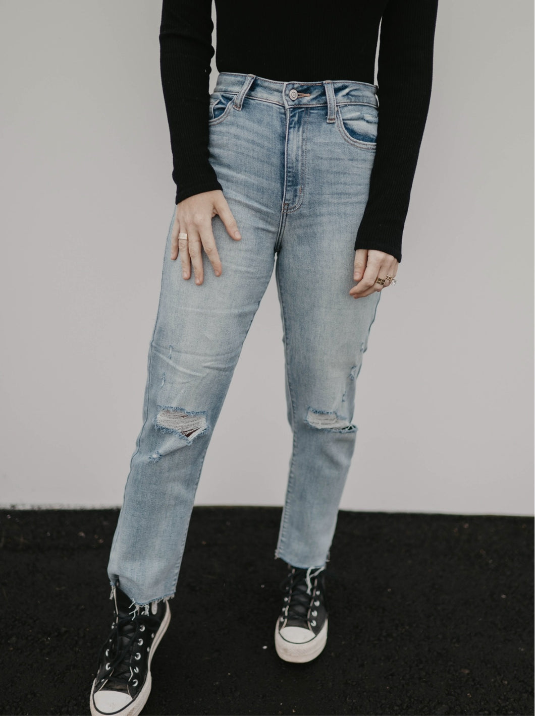 High Rise Straight Denim
