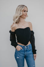 Load image into Gallery viewer, Black Corset Detail Top
