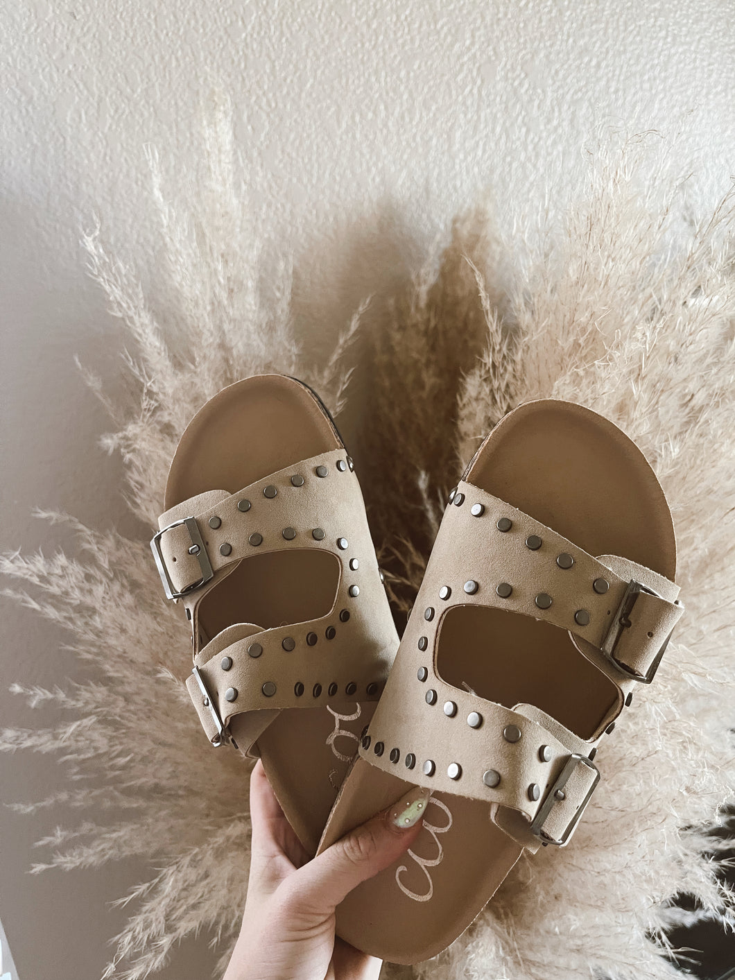Taupe Studded Sandals