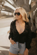 Load image into Gallery viewer, Black Ruffle Blouse
