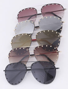 RESTOCK Studded Aviator Sunglasses