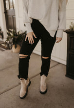 Load image into Gallery viewer, Black High Rise Straight Jeans
