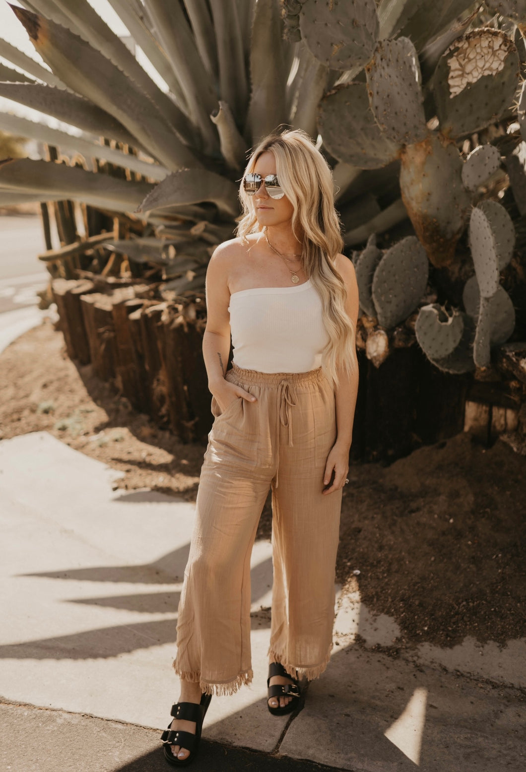 Tan Drawstring Pant
