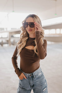 Mocha Cut Out Bodysuit