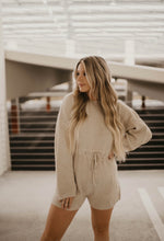 Load image into Gallery viewer, Beige Sweater Romper
