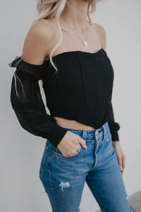 Black Corset Detail Top