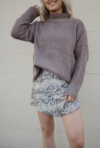 Snakeskin Mini Skirt