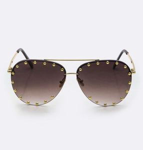RESTOCK Studded Aviator Sunglasses