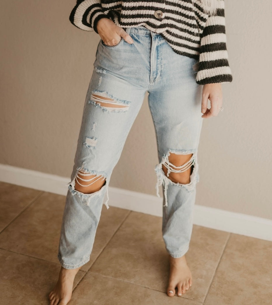 Light Wash Girlfriend Jeans